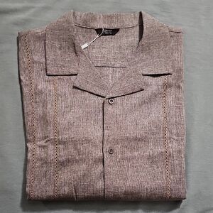 Elegant Brown Button-Down Shirt for Men
